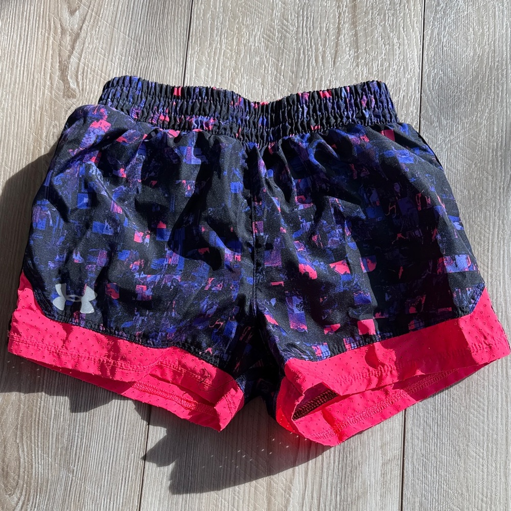 Under Armour Black and Purple Athletic Shorts